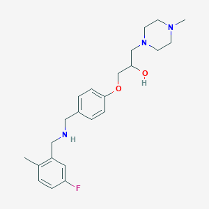 molecular formula C23H32FN3O2 B6011853 1-(4-{[(5-fluoro-2-methylbenzyl)amino]methyl}phenoxy)-3-(4-methyl-1-piperazinyl)-2-propanol 