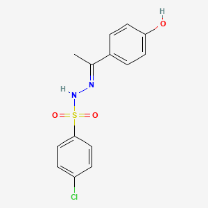 molecular formula C14H13ClN2O3S B6011863 4-chloro-N'-[1-(4-hydroxyphenyl)ethylidene]benzenesulfonohydrazide 