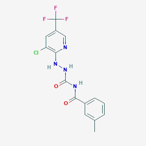 molecular formula C15H12ClF3N4O2 B6011877 2-[3-chloro-5-(trifluoromethyl)pyridin-2-yl]-N-(3-methylbenzoyl)hydrazinecarboxamide 