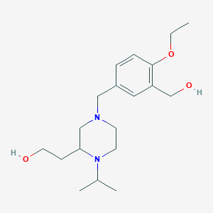molecular formula C19H32N2O3 B6011892 2-{4-[4-ethoxy-3-(hydroxymethyl)benzyl]-1-isopropyl-2-piperazinyl}ethanol 