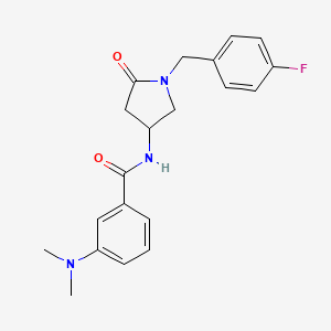 molecular formula C20H22FN3O2 B6011900 3-(dimethylamino)-N-[1-(4-fluorobenzyl)-5-oxo-3-pyrrolidinyl]benzamide 