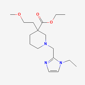 molecular formula C17H29N3O3 B6011908 ethyl 1-[(1-ethyl-1H-imidazol-2-yl)methyl]-3-(2-methoxyethyl)-3-piperidinecarboxylate 