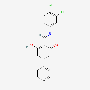 molecular formula C19H15Cl2NO2 B6011928 2-{[(3,4-dichlorophenyl)amino]methylene}-5-phenyl-1,3-cyclohexanedione 