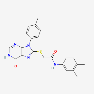 N-(3,4-dimethylphenyl)-2-{[9-(4-methylphenyl)-6-oxo-6,9-dihydro-1H-purin-8-yl]thio}acetamide
