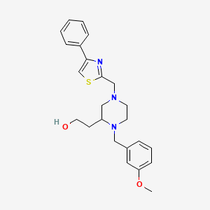 molecular formula C24H29N3O2S B6011945 2-{1-(3-methoxybenzyl)-4-[(4-phenyl-1,3-thiazol-2-yl)methyl]-2-piperazinyl}ethanol 