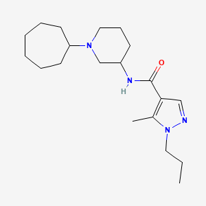 molecular formula C20H34N4O B6011952 N-(1-cycloheptyl-3-piperidinyl)-5-methyl-1-propyl-1H-pyrazole-4-carboxamide 