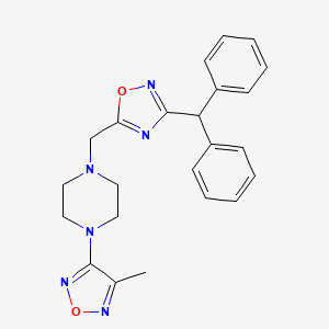molecular formula C23H24N6O2 B6011953 1-{[3-(diphenylmethyl)-1,2,4-oxadiazol-5-yl]methyl}-4-(4-methyl-1,2,5-oxadiazol-3-yl)piperazine 