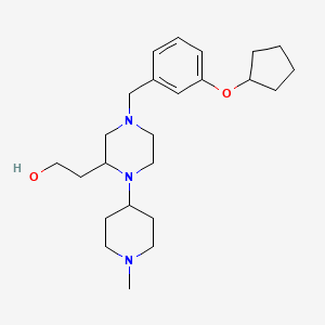 molecular formula C24H39N3O2 B6011963 2-[4-[3-(cyclopentyloxy)benzyl]-1-(1-methyl-4-piperidinyl)-2-piperazinyl]ethanol 