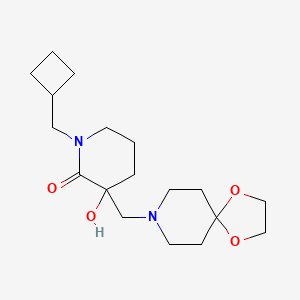 molecular formula C18H30N2O4 B6011988 1-(cyclobutylmethyl)-3-(1,4-dioxa-8-azaspiro[4.5]dec-8-ylmethyl)-3-hydroxy-2-piperidinone 