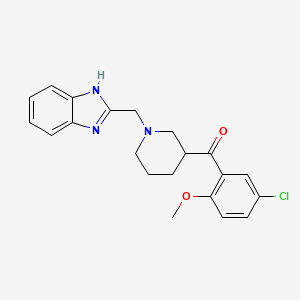 molecular formula C21H22ClN3O2 B6011991 [1-(1H-benzimidazol-2-ylmethyl)-3-piperidinyl](5-chloro-2-methoxyphenyl)methanone 