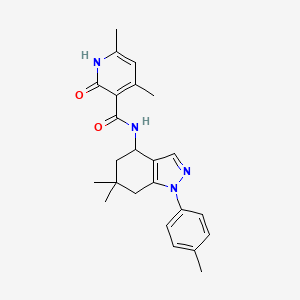 molecular formula C24H28N4O2 B6011993 N-[6,6-dimethyl-1-(4-methylphenyl)-4,5,6,7-tetrahydro-1H-indazol-4-yl]-4,6-dimethyl-2-oxo-1,2-dihydro-3-pyridinecarboxamide 