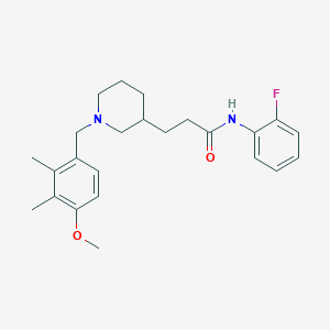 molecular formula C24H31FN2O2 B6012006 N-(2-fluorophenyl)-3-[1-(4-methoxy-2,3-dimethylbenzyl)-3-piperidinyl]propanamide 