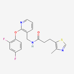 molecular formula C19H17F2N3O2S B6012019 N-{[2-(2,4-difluorophenoxy)-3-pyridinyl]methyl}-3-(4-methyl-1,3-thiazol-5-yl)propanamide 