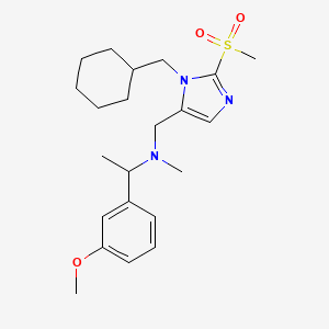 molecular formula C22H33N3O3S B6012027 N-{[1-(cyclohexylmethyl)-2-(methylsulfonyl)-1H-imidazol-5-yl]methyl}-1-(3-methoxyphenyl)-N-methylethanamine 