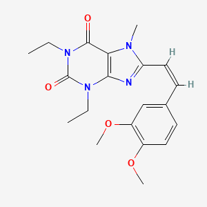 molecular formula C20H24N4O4 B601205 (Z)-8-(3,4-二甲氧基苯乙烯基)-1,3-二乙基-7-甲基-1H-嘌呤-2,6(3H,7H)-二酮 CAS No. 606080-73-3