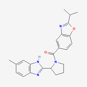 molecular formula C23H24N4O2 B6012055 2-isopropyl-5-{[2-(6-methyl-1H-benzimidazol-2-yl)-1-pyrrolidinyl]carbonyl}-1,3-benzoxazole 