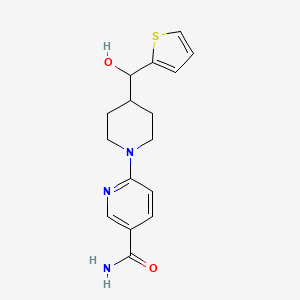molecular formula C16H19N3O2S B6012079 6-{4-[hydroxy(2-thienyl)methyl]-1-piperidinyl}nicotinamide 