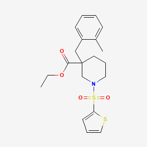 molecular formula C20H25NO4S2 B6012082 ethyl 3-(2-methylbenzyl)-1-(2-thienylsulfonyl)-3-piperidinecarboxylate 