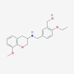 molecular formula C20H25NO4 B6012088 (2-ethoxy-5-{[(8-methoxy-3,4-dihydro-2H-chromen-3-yl)amino]methyl}phenyl)methanol 