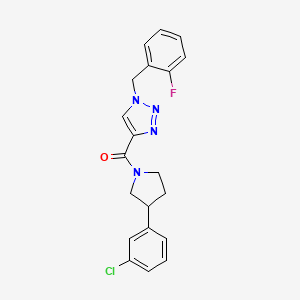 molecular formula C20H18ClFN4O B6012095 4-{[3-(3-chlorophenyl)-1-pyrrolidinyl]carbonyl}-1-(2-fluorobenzyl)-1H-1,2,3-triazole 