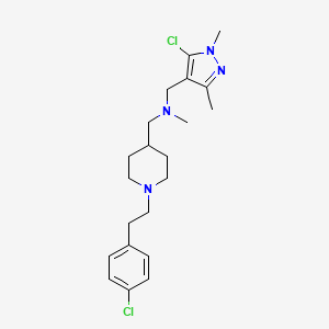 molecular formula C21H30Cl2N4 B6012103 1-(5-chloro-1,3-dimethyl-1H-pyrazol-4-yl)-N-({1-[2-(4-chlorophenyl)ethyl]-4-piperidinyl}methyl)-N-methylmethanamine 