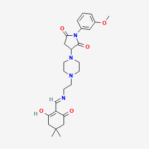 3-[4-(2-{[(4,4-dimethyl-2,6-dioxocyclohexylidene)methyl]amino}ethyl)-1-piperazinyl]-1-(3-methoxyphenyl)-2,5-pyrrolidinedione