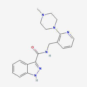 molecular formula C19H22N6O B6012117 N-{[2-(4-methyl-1-piperazinyl)-3-pyridinyl]methyl}-1H-indazole-3-carboxamide 