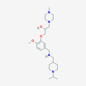 molecular formula C25H44N4O3 B6012123 1-[5-({[(1-isopropyl-4-piperidinyl)methyl]amino}methyl)-2-methoxyphenoxy]-3-(4-methyl-1-piperazinyl)-2-propanol 