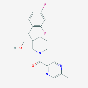 molecular formula C19H21F2N3O2 B6012139 {3-(2,4-difluorobenzyl)-1-[(5-methyl-2-pyrazinyl)carbonyl]-3-piperidinyl}methanol 