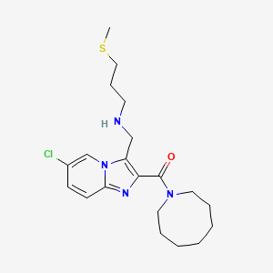 molecular formula C20H29ClN4OS B6012149 N-{[2-(1-azocanylcarbonyl)-6-chloroimidazo[1,2-a]pyridin-3-yl]methyl}-3-(methylthio)-1-propanamine 