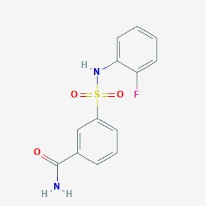 molecular formula C13H11FN2O3S B6012174 3-{[(2-fluorophenyl)amino]sulfonyl}benzamide 
