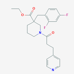 molecular formula C23H26F2N2O3 B6012178 ethyl 3-(2,4-difluorobenzyl)-1-[3-(4-pyridinyl)propanoyl]-3-piperidinecarboxylate 