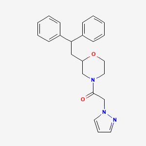 molecular formula C23H25N3O2 B6012201 2-(2,2-diphenylethyl)-4-(1H-pyrazol-1-ylacetyl)morpholine 