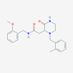 molecular formula C22H27N3O3 B6012202 N-(2-methoxybenzyl)-2-[1-(2-methylbenzyl)-3-oxo-2-piperazinyl]acetamide 