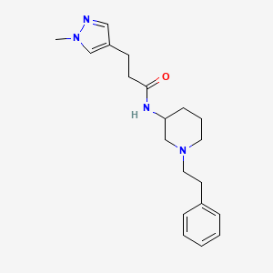 molecular formula C20H28N4O B6012212 3-(1-methyl-1H-pyrazol-4-yl)-N-[1-(2-phenylethyl)-3-piperidinyl]propanamide 