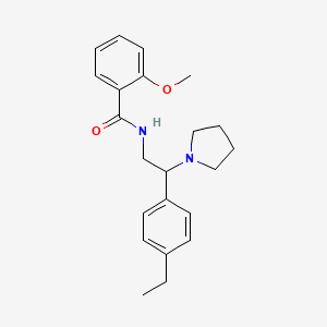 molecular formula C22H28N2O2 B6012217 N-[2-(4-ethylphenyl)-2-(1-pyrrolidinyl)ethyl]-2-methoxybenzamide 