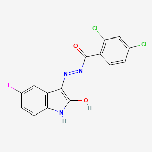 2,4-dichloro-N'-(5-iodo-2-oxo-1,2-dihydro-3H-indol-3-ylidene)benzohydrazide