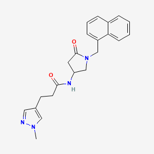 molecular formula C22H24N4O2 B6012256 3-(1-methyl-1H-pyrazol-4-yl)-N-[1-(1-naphthylmethyl)-5-oxo-3-pyrrolidinyl]propanamide 