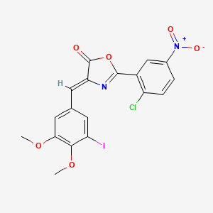 molecular formula C18H12ClIN2O6 B6012264 2-(2-chloro-5-nitrophenyl)-4-(3-iodo-4,5-dimethoxybenzylidene)-1,3-oxazol-5(4H)-one 