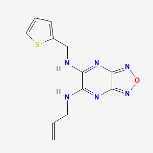 molecular formula C12H12N6OS B6012297 N-allyl-N'-(2-thienylmethyl)[1,2,5]oxadiazolo[3,4-b]pyrazine-5,6-diamine 