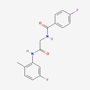 molecular formula C16H14F2N2O2 B6012302 4-fluoro-N-{2-[(5-fluoro-2-methylphenyl)amino]-2-oxoethyl}benzamide 