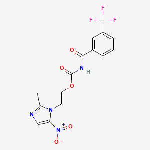 molecular formula C15H13F3N4O5 B6012308 2-(2-methyl-5-nitro-1H-imidazol-1-yl)ethyl [3-(trifluoromethyl)benzoyl]carbamate 