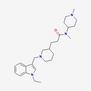 molecular formula C26H40N4O B6012324 3-{1-[(1-ethyl-1H-indol-3-yl)methyl]-3-piperidinyl}-N-methyl-N-(1-methyl-4-piperidinyl)propanamide 