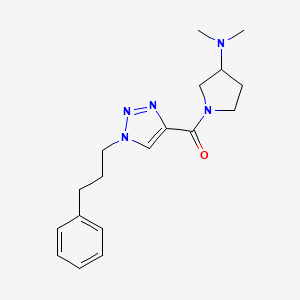 molecular formula C18H25N5O B6012325 N,N-dimethyl-1-{[1-(3-phenylpropyl)-1H-1,2,3-triazol-4-yl]carbonyl}-3-pyrrolidinamine 