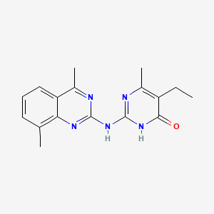 molecular formula C17H19N5O B6012341 2-[(4,8-dimethyl-2-quinazolinyl)amino]-5-ethyl-6-methyl-4(3H)-pyrimidinone 