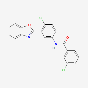 molecular formula C20H12Cl2N2O2 B6012389 N-[3-(1,3-benzoxazol-2-yl)-4-chlorophenyl]-3-chlorobenzamide 