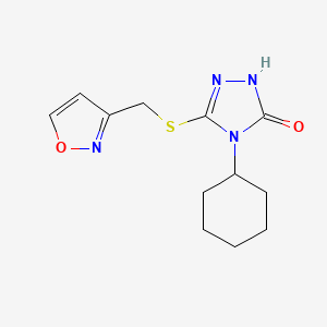 molecular formula C12H16N4O2S B6012393 4-cyclohexyl-5-[(3-isoxazolylmethyl)thio]-2,4-dihydro-3H-1,2,4-triazol-3-one 