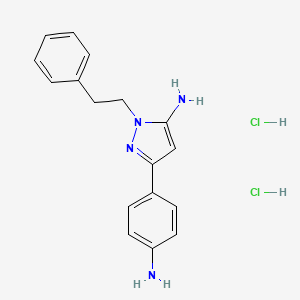 3-(4-aminophenyl)-1-(2-phenylethyl)-1H-pyrazol-5-amine dihydrochloride