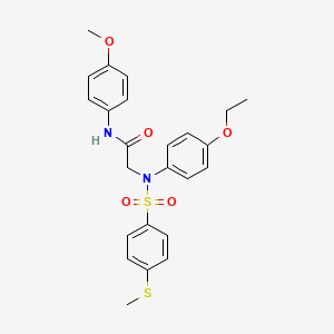 molecular formula C24H26N2O5S2 B6012413 N~2~-(4-ethoxyphenyl)-N~1~-(4-methoxyphenyl)-N~2~-{[4-(methylthio)phenyl]sulfonyl}glycinamide 