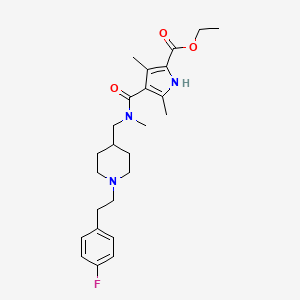 molecular formula C25H34FN3O3 B6012417 ethyl 4-{[({1-[2-(4-fluorophenyl)ethyl]-4-piperidinyl}methyl)(methyl)amino]carbonyl}-3,5-dimethyl-1H-pyrrole-2-carboxylate 